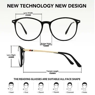 Anti Blue Light Blocking Glasses Women TR90 Eyeglasses Frame Men Prescription Reading Glasses CR39 Lens Hyperopia Myopia Eyewear 3