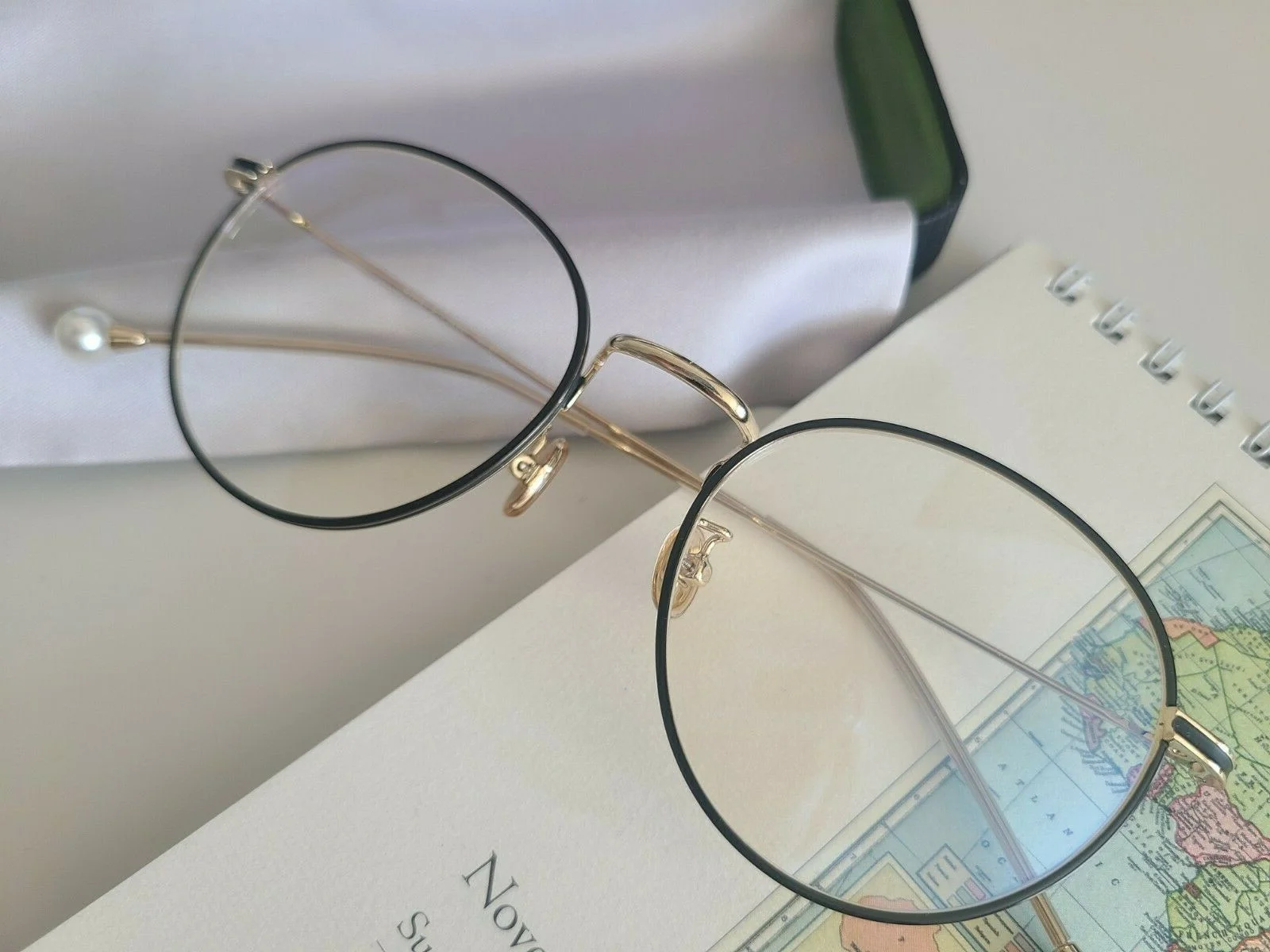 Black and Gold Titanium Blue light filter Eyeglasses for Women