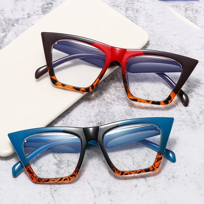 Cat Eye Anti Blue Light Optical Glasses Frames Women Crystal Cut TR90 Fashion Computer Eyeglasses Lentes Opticos Para Mujer 2