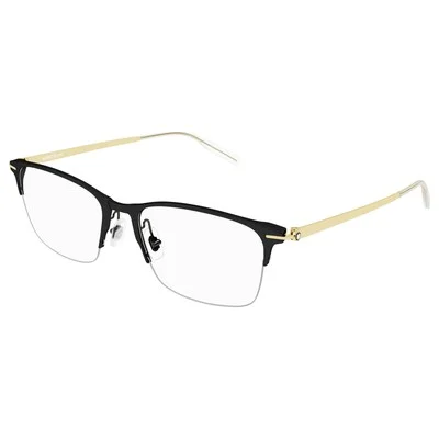 NEW Mont Blanc MB0284OA-006 Black Gold TITANIUM TEMPLE Eyeglasses