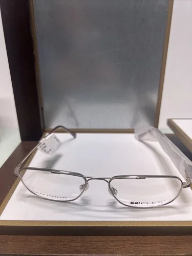 NWT Ti Flex MC T1039 Eyeglasses Frames 57-18-145 Silver Brown Flex Titanium 3