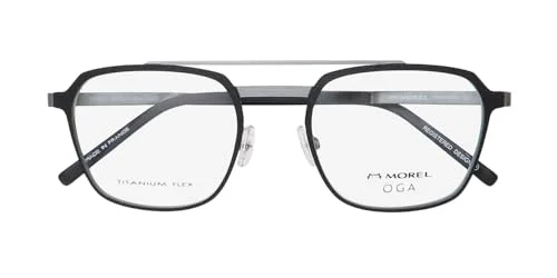 Oga 10180o Titanium Flex Metal Eyeglass Frame/Glasses Lightweight Allergy Free [52-21-145, black/grey] 2
