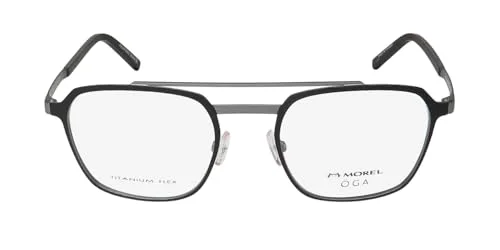 Oga 10180o Titanium Flex Metal Eyeglass Frame/Glasses Lightweight Allergy Free [52-21-145, black/grey] 3