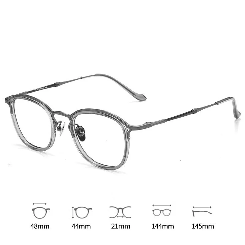 Pure Titanium Japanese Eyeglass Frames Men Women Retro Business Handmade Glasses 1