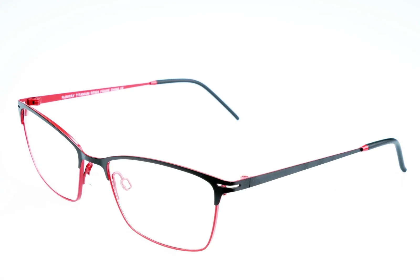 Runway Titanium RT-825 Black & Red Titanium Eyeglasses 53/17/140