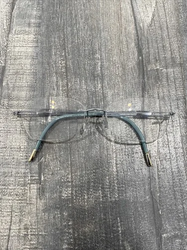 Silhouette 5227 40 6054 Titanium Blue Rimless Eyeglasses FRAMES ONLY [] 17 140