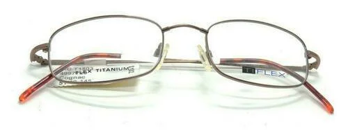 Tech Flex Titanium Mens Eyeglasses F1503 Brown with CASE Size 51-19-145 2