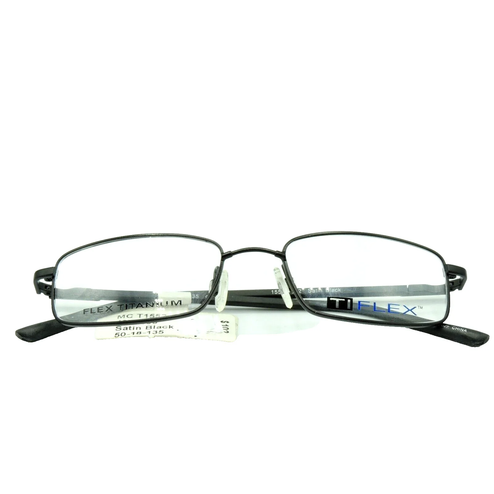 TI Flex T1553 1553 Satin Black Eyeglass Frames 50 18 135 2