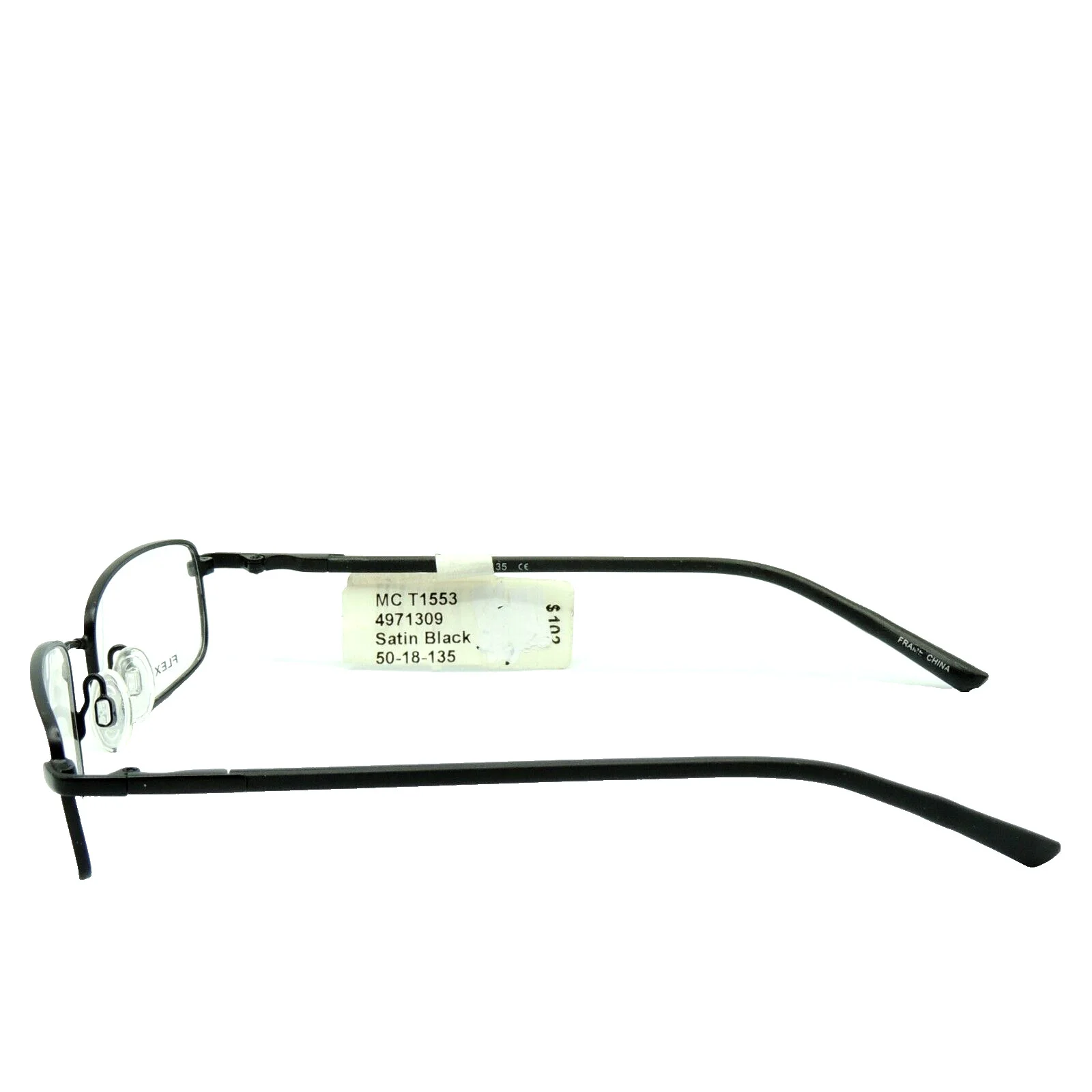 TI Flex T1553 1553 Satin Black Eyeglass Frames 50 18 135 4