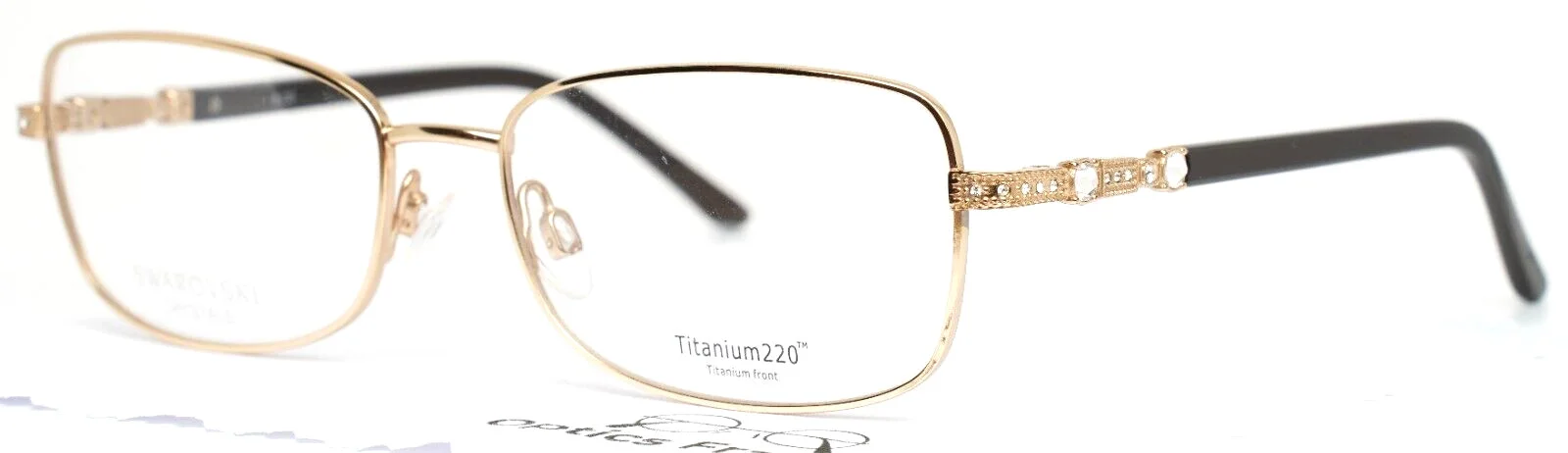 TITANIUM 220 T220-08 40 Gold Womens Rectangle Full Rim Eyeglasses 54-16-135 B:36