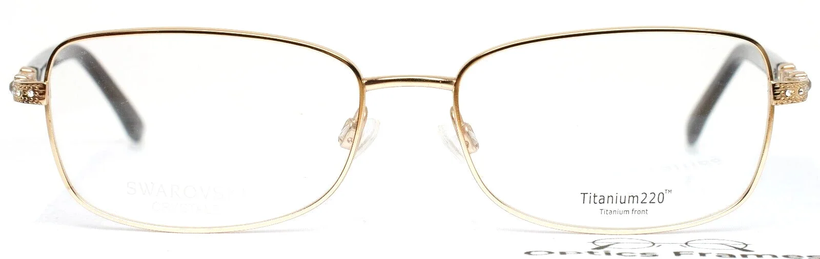 TITANIUM 220 T220-08 40 Gold Womens Rectangle Full Rim Eyeglasses 54-16-135 B:36 3