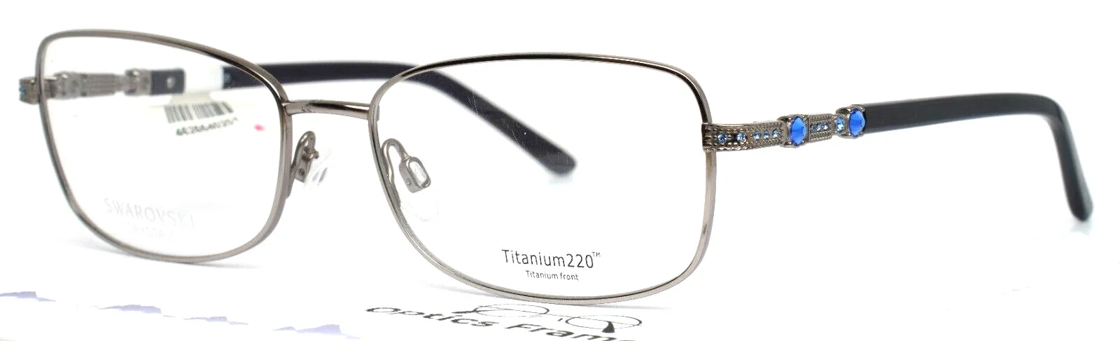 TITANIUM 220 T220-08 70 Silver Womens Rectangle Full Rim Eyeglasses 54-16-135