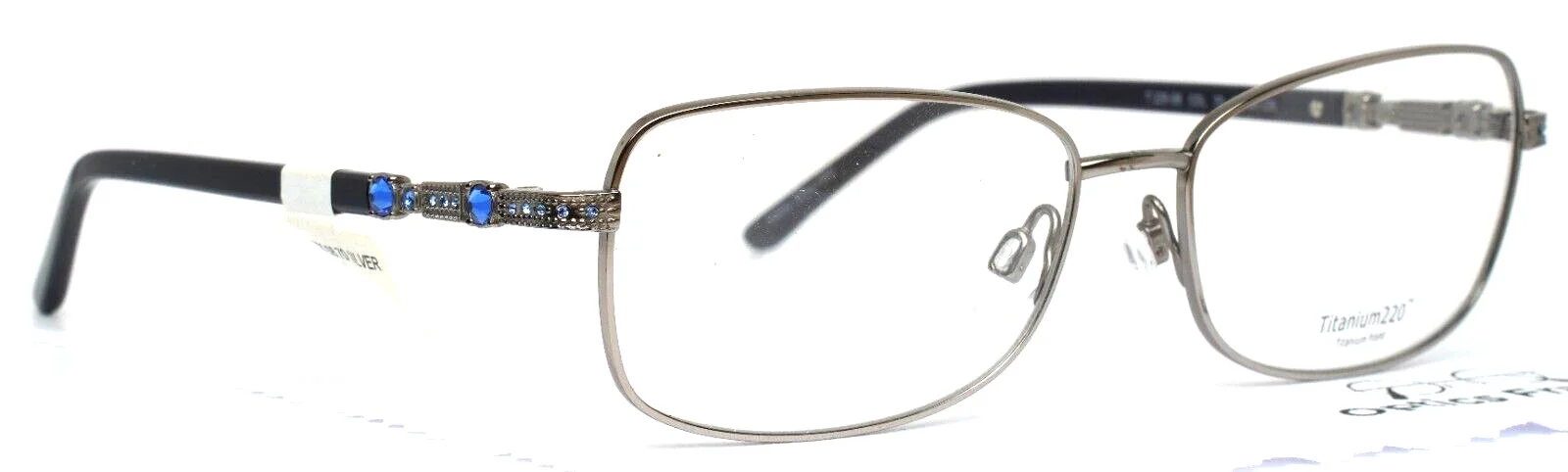 TITANIUM 220 T220-08 70 Silver Womens Rectangle Full Rim Eyeglasses 54-16-135 4