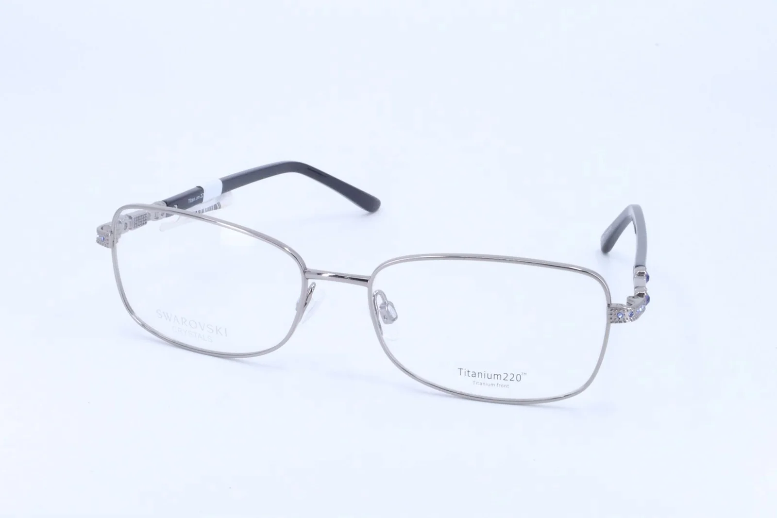 Titanium 220 T220-08 Silver-Blue Rectangle Women Full Rim 54-16-135 Eyeglasses