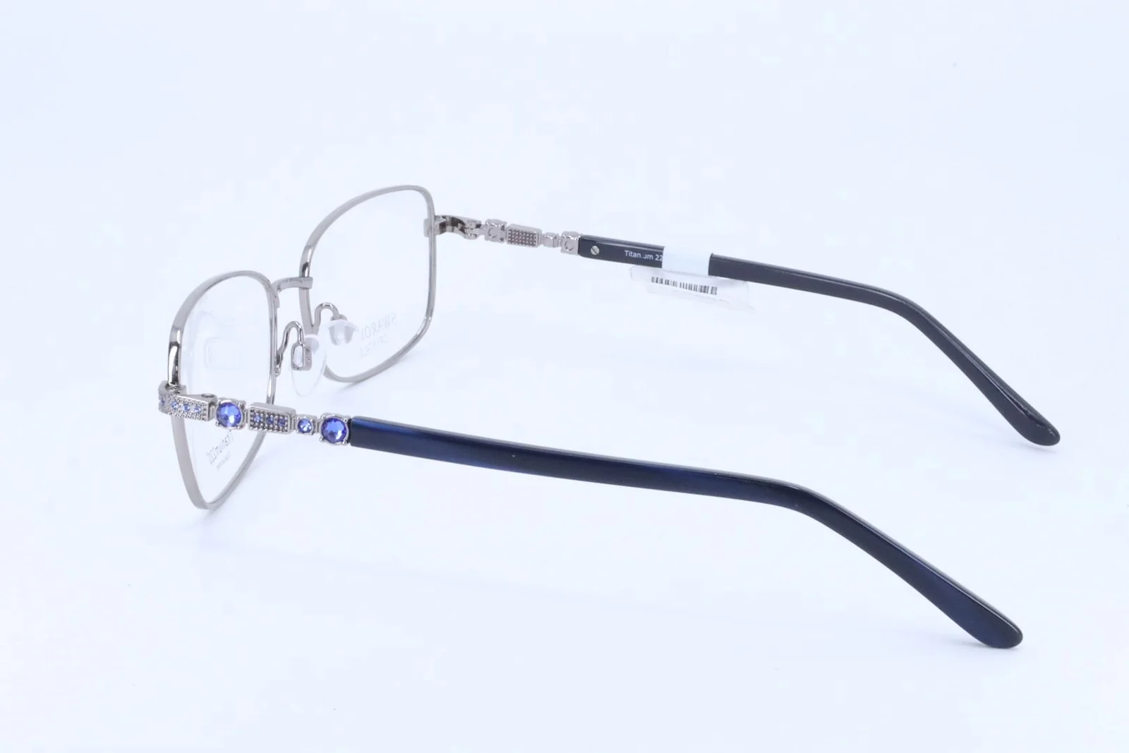 Titanium 220 T220-08 Silver-Blue Rectangle Women Full Rim 54-16-135 Eyeglasses 2