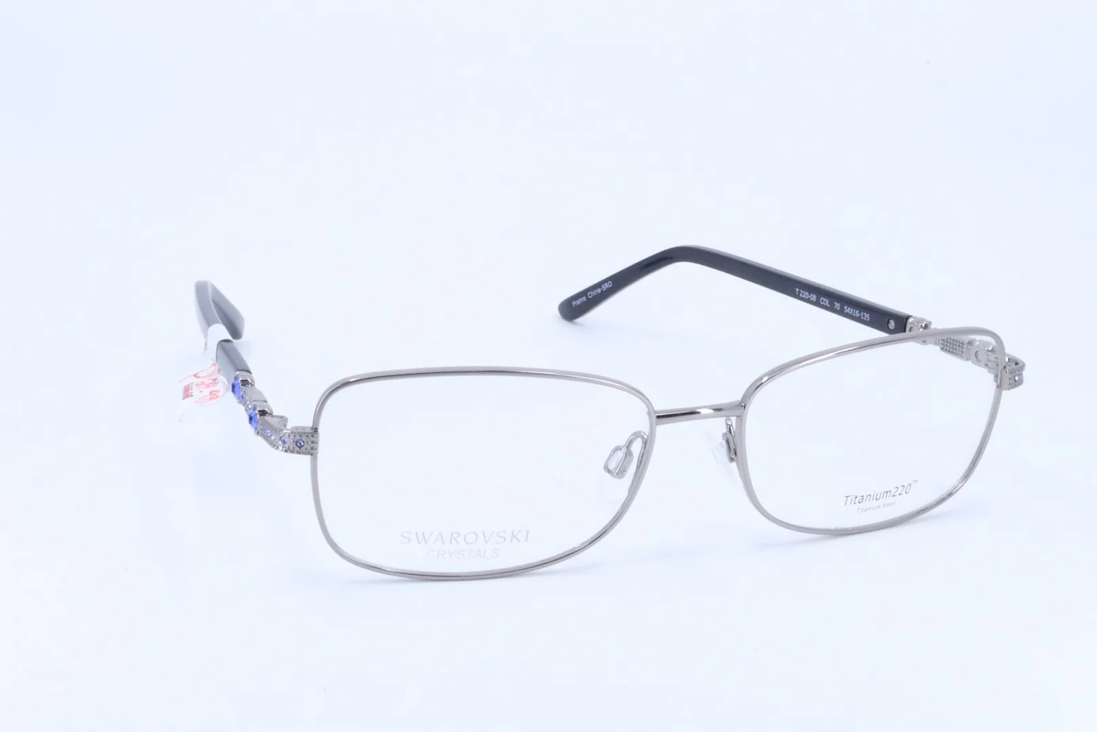 Titanium 220 T220-08 Silver-Blue Rectangle Women Full Rim 54-16-135 Eyeglasses 3