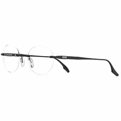 Titanium Eyeglasses Frames for Men Round made in Italia by Safilo Canalino Black