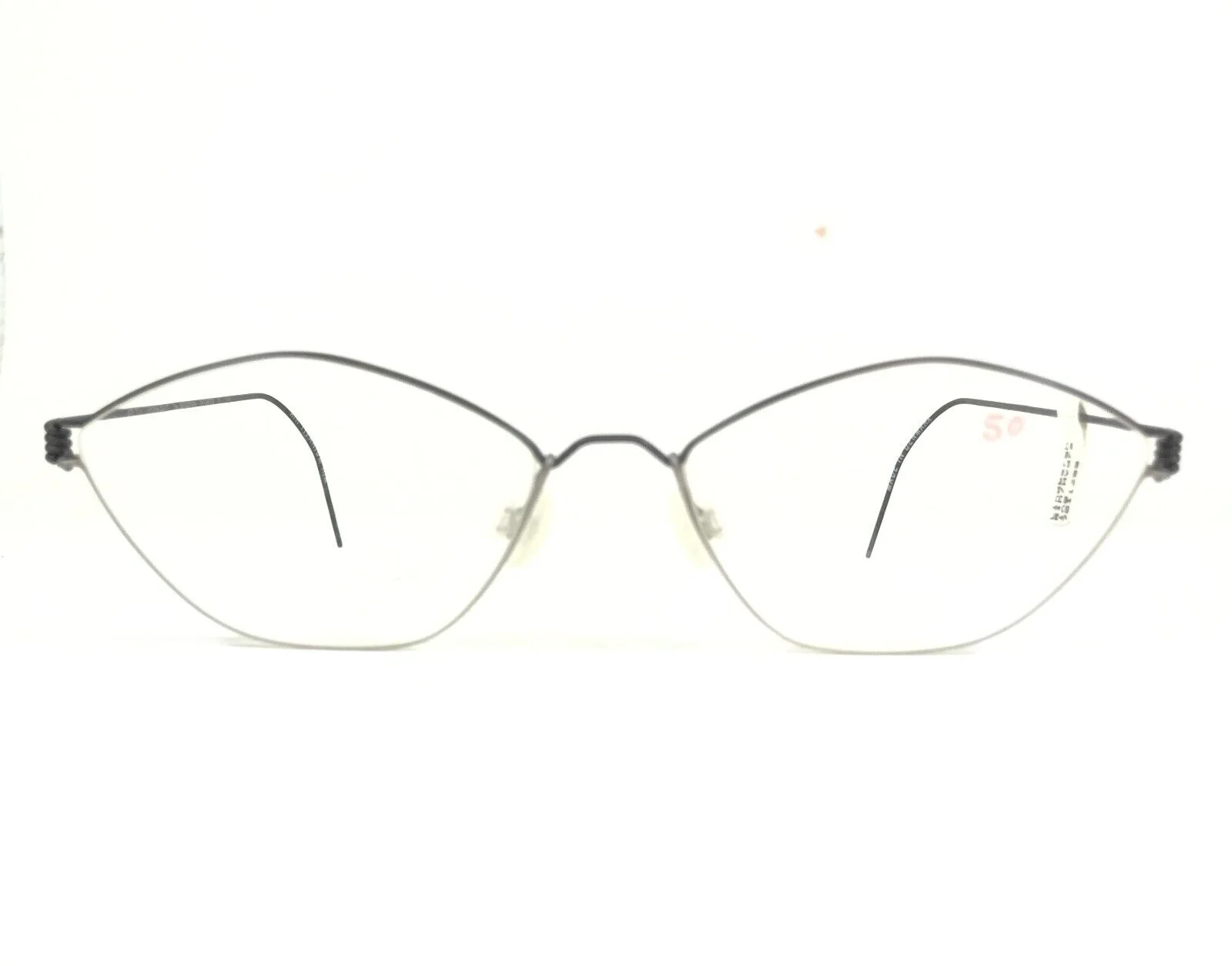 Vintage Lindberg Eyeglasses Frames Hydra Air Titanium Rim Gunmetal 52-17-130 2